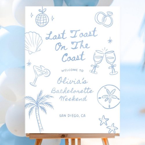 Seashells Bachelorette Party Welcome Sign: Last  Foam Board