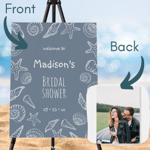 Seashells Back Photo Bridal Shower Welcome Sign