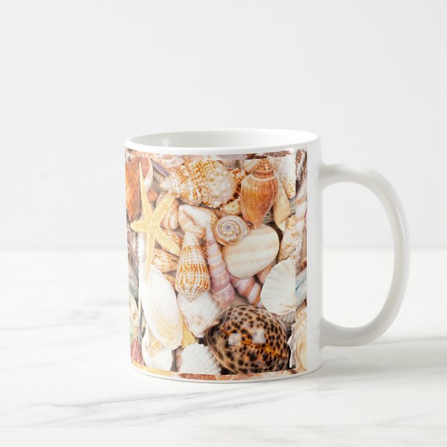 Seashells Background Coffee Mug (Right)
