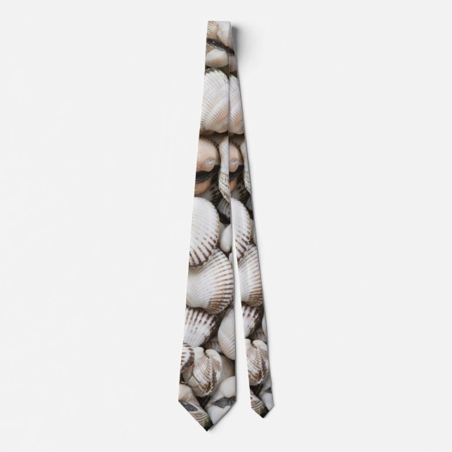 Seashells background neck tie (Front)