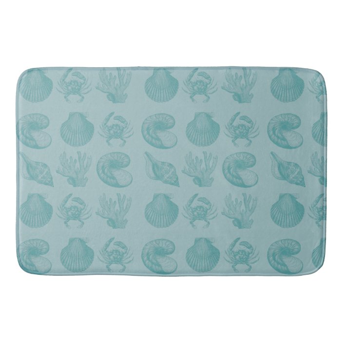 seashells bath mat