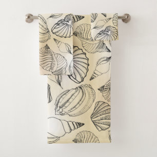 Seashells Beach House Nautical Bath Towel Set