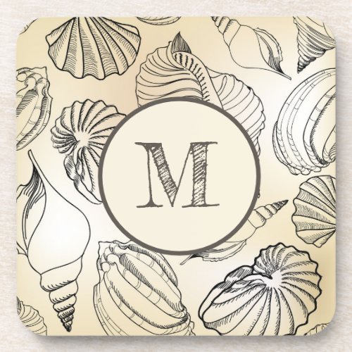 Seashells Beach House Nautical Beverage Coaster