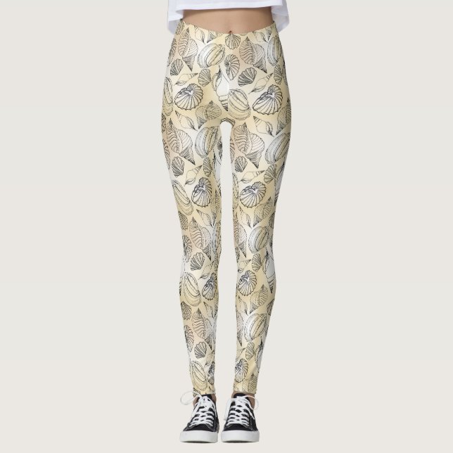 Seashells Beach House Nautical Leggings (Front)