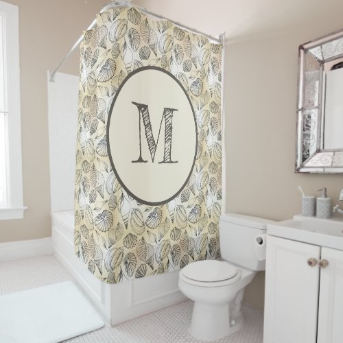 Seashells Beach House Nautical Shower Curtain