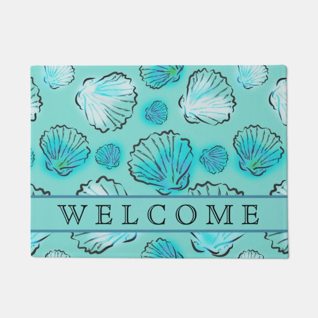 Seashells Beach House Welcome Doormat (Front)