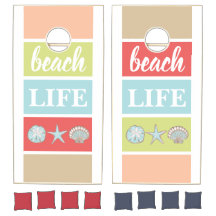 Seashells Beach Life Cornhole Set