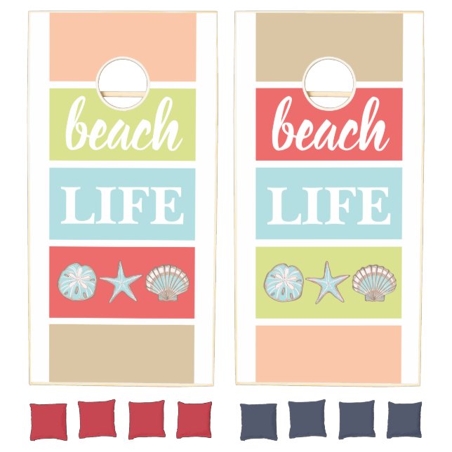 Seashells Beach Life Cornhole Set (Set)