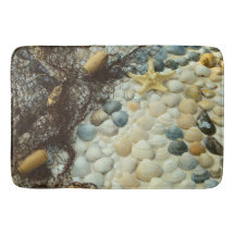 Seashells, Beach, Ocean, Bath, Home Rug or Mat