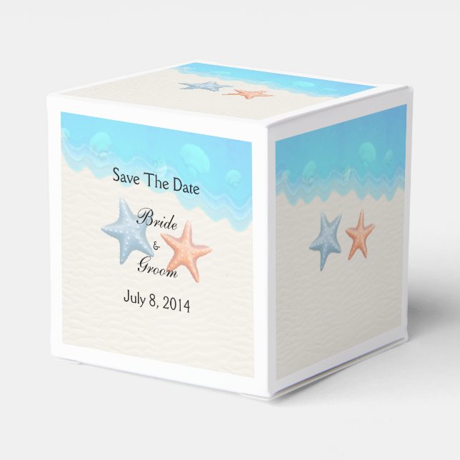 Seashells Beach Save The Date Favor Boxes (Back Side)
