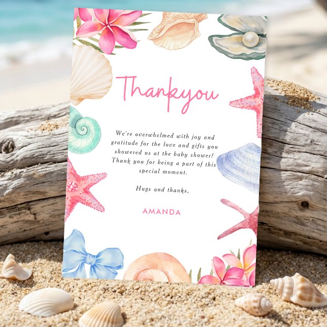 Seashells Beach Sea you soon Baby Shower Invitation (Creator Uploaded)