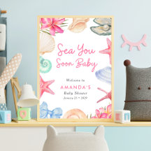 Seashells Beach Sea you soon Baby Shower