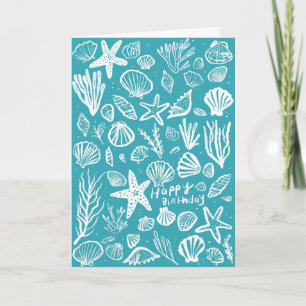 Seashells Beach Shells Ocean Happy Birthday Card