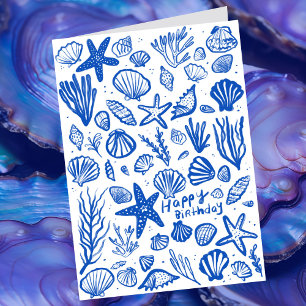 Seashells Beach Shells Ocean Happy Birthday Card