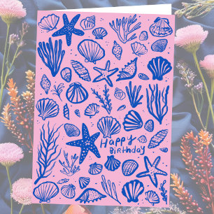 Seashells Beach Shells Ocean Happy Birthday Card