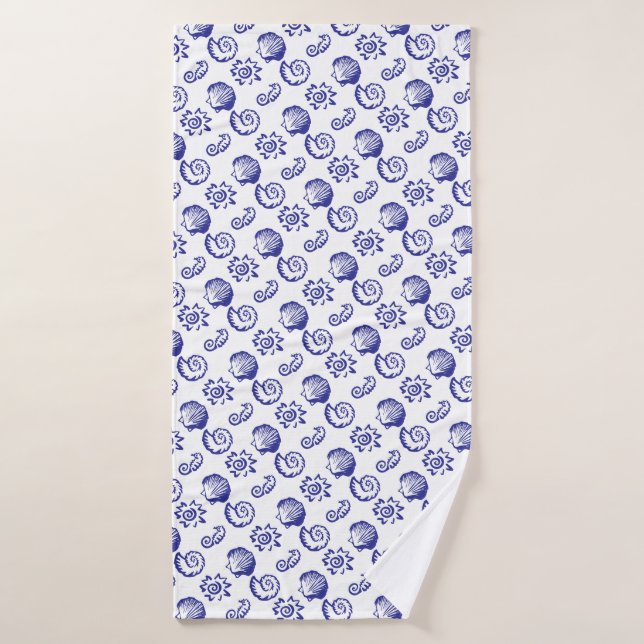 Seashells Beach symbols Bath Towel (Bath Towel)