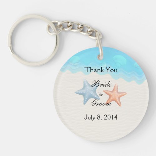 Seashells Beach Thank You Keychain