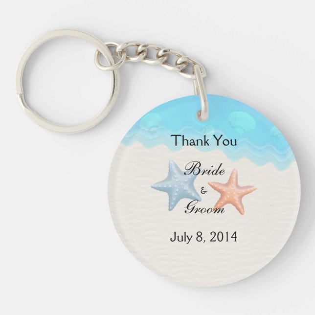 Seashells Beach Thank You Keychain (Front)
