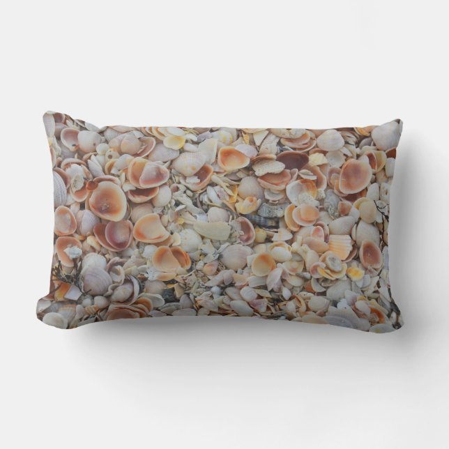 Seashells  Beach Theme Lumbar Pillow (Front)