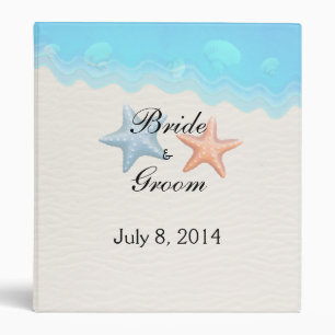 Seashells Beach Wedding Guest Book 3 Ring Binder
