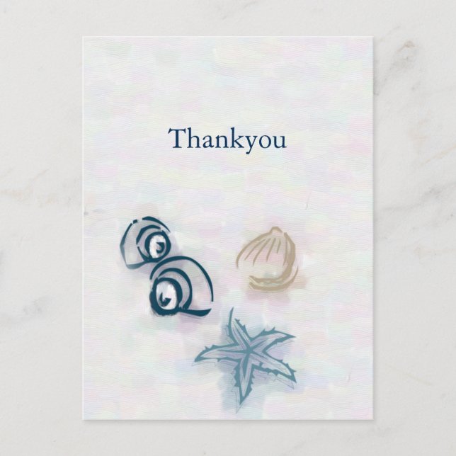 Seashells beach wedding Thank You Cards (Front)