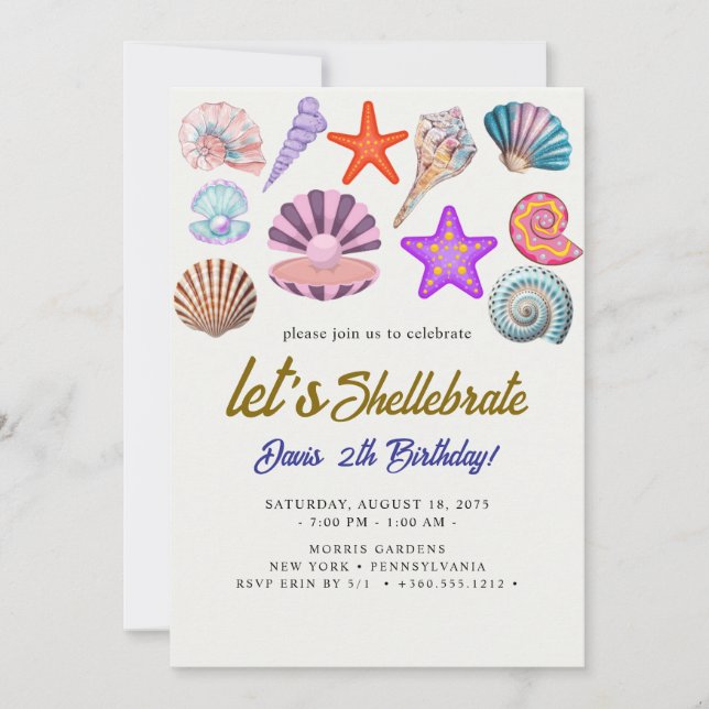 seashells  Birthday  Invitation (Front)