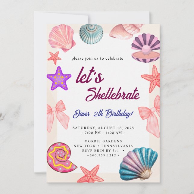 seashells  Birthday  Invitation (Front)