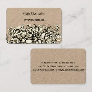 Seashells Black and white Business Card