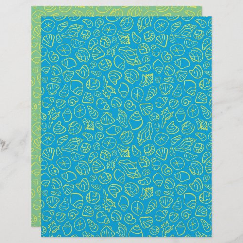 Seashells Blue Paper Sheet