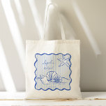 Seashells blue wavy border beach bridesmaids gifts tote bag<br><div class="desc">Seashells blue handrawn wavy border beach wedding favors monogrammed tote bag,   beach wedding personalized tote bag,  sketch beach wedding personalized bridesmaids gifts,  summer wedding bridesmaids gifts bag,  seashells on the beach wedding personalized tote bag,  handwriting wedding personalized favors bridesmaids tote bag</div>