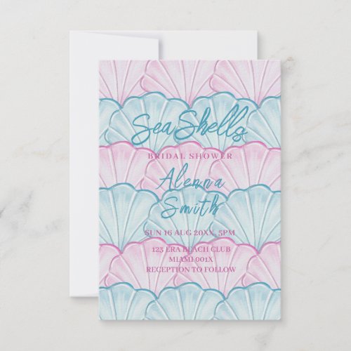 seashells bridal magical bridal shower invitation