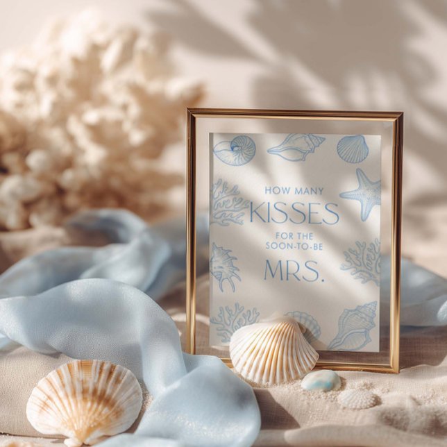 Seashells Bridal Shower How Many Kisses Poster (Creator Uploaded)