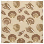 Seashells - Brown on a beige background Fabric
