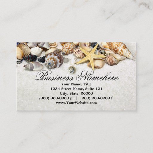 Customizable Seashells Business Cards