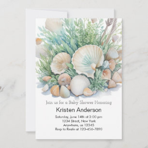 Seashells by the Sea Baby Shower Invitation