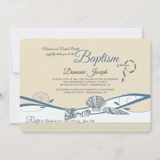 Seashells by the Shore Invitation (Front)