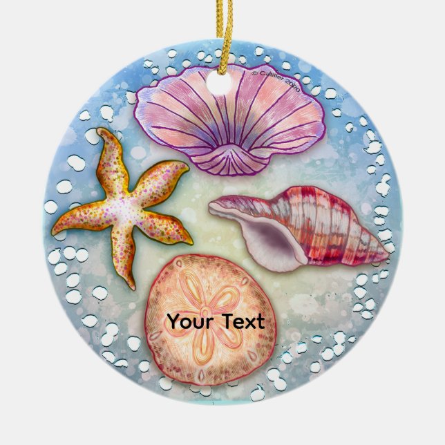 Seashells Ceramic Ornament (Front)