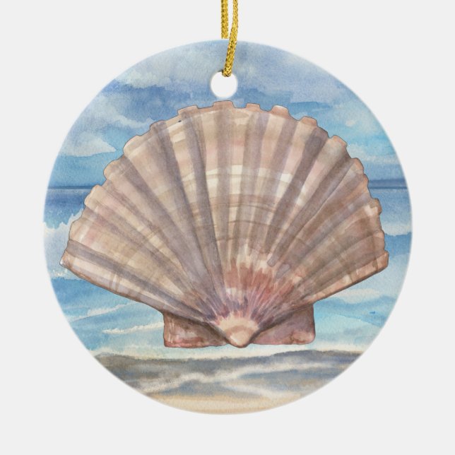 Seashells Ceramic Ornament (Front)