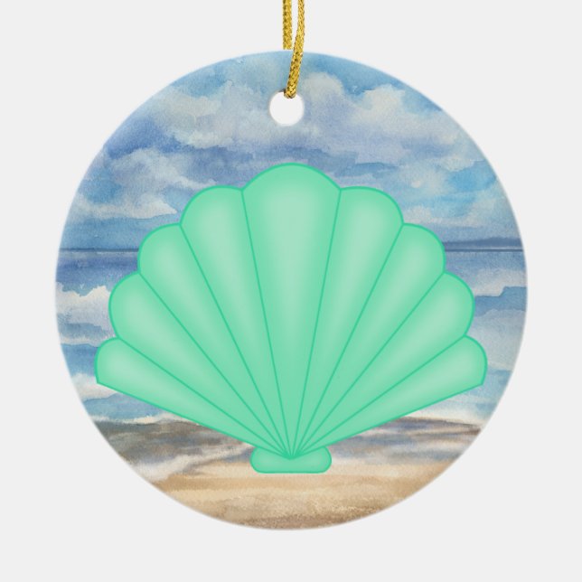 Seashells Ceramic Ornament (Front)