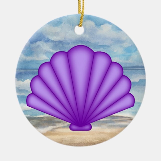 Seashells Ceramic Ornament (Front)