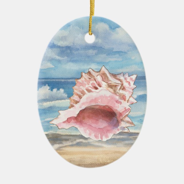 Seashells Ceramic Ornament (Front)