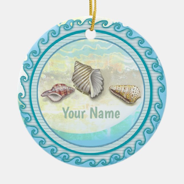 Seashells Ceramic Ornament (Front)