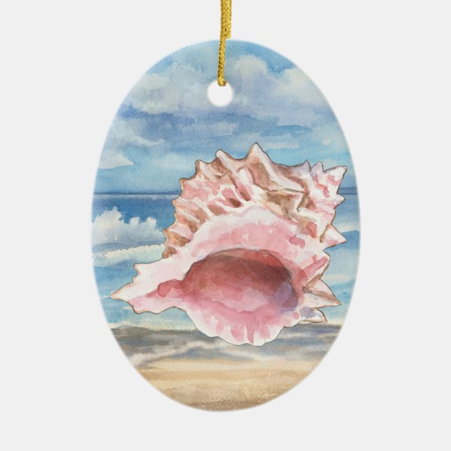 Seashells Ceramic Ornament (Front)