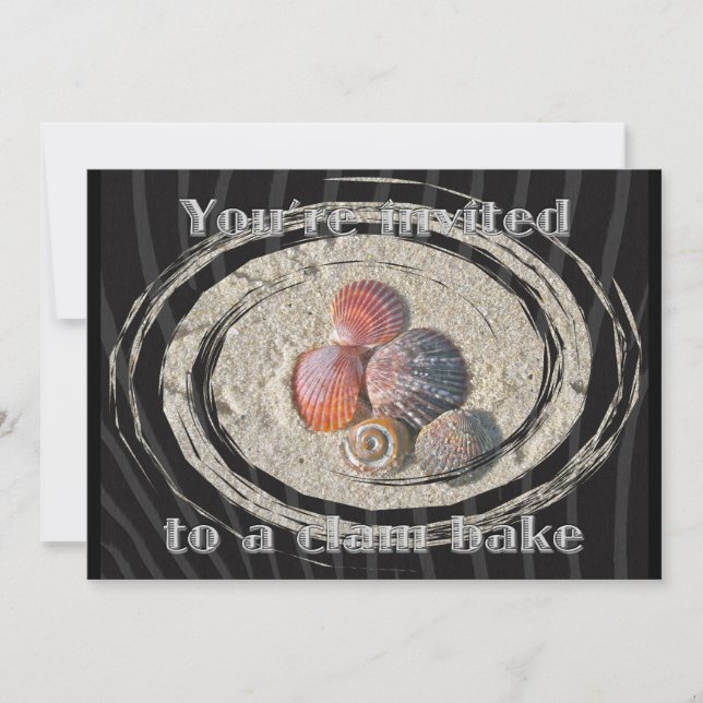 Seashells Clam Bake Invitation (Front)