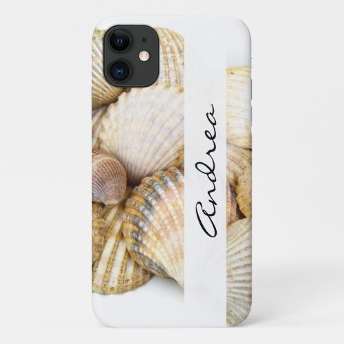 Seashells Clam Shells Cockle Shells Your Name iPhone 11 Case