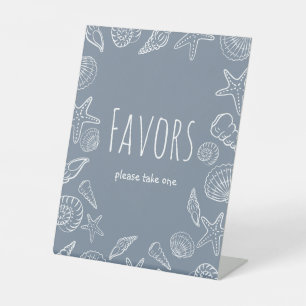Seashells Coastal Bridal Shower Favors Sign