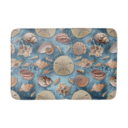 Seashells collection bath mat