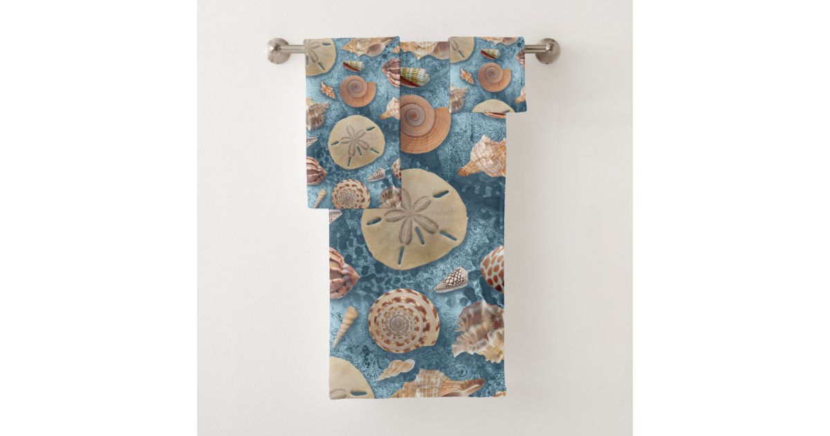 Seashells collection bath towel set Zazzle