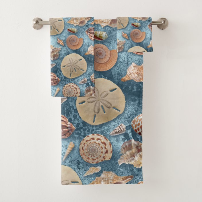 seashell bath towel sets