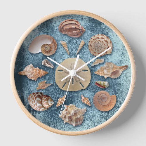 Seashells Collection Mandala Clock